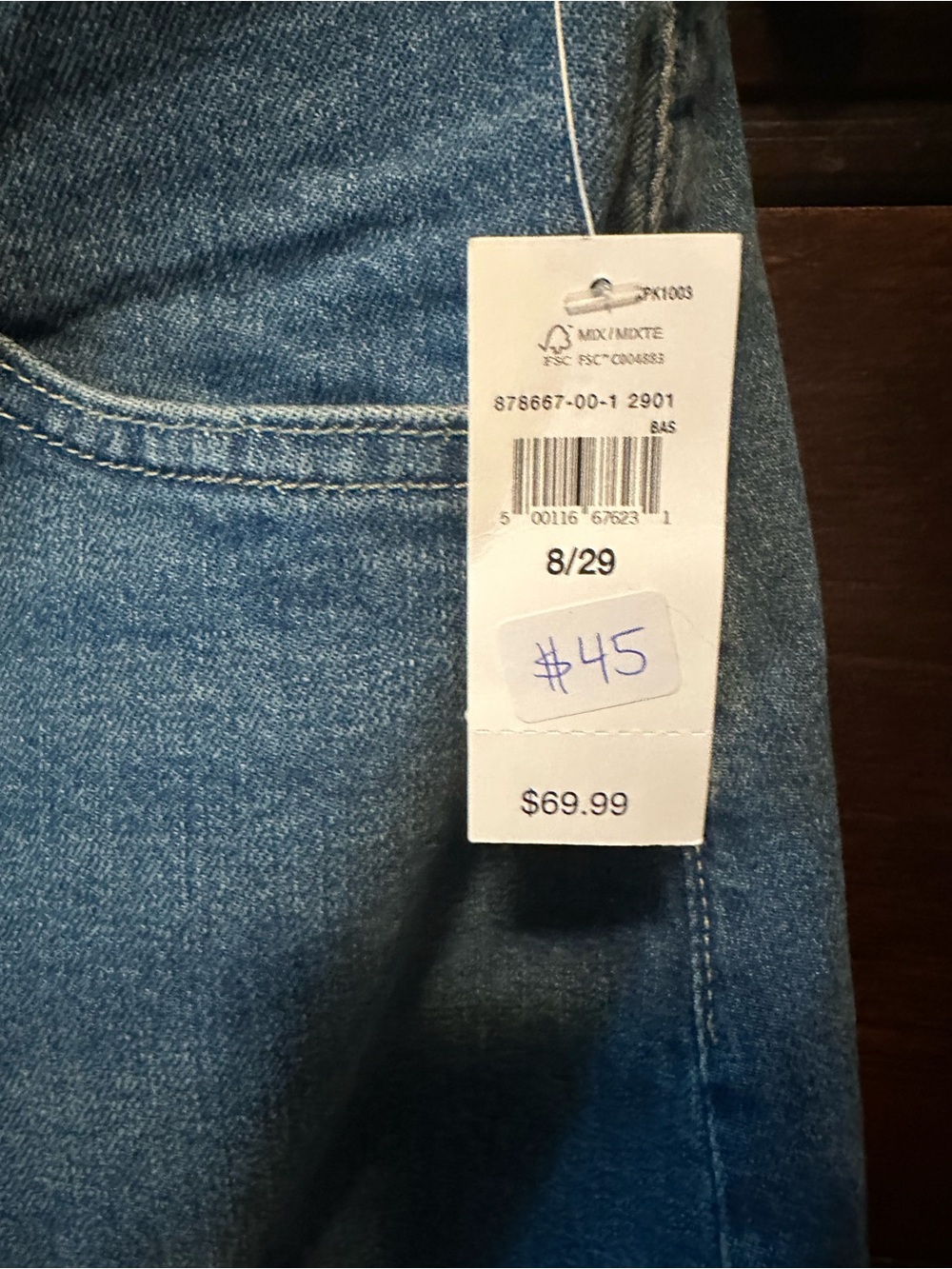 GAP Blue Denim Maxi Skirt with Front Slit Detail - Picture 5 of 5
